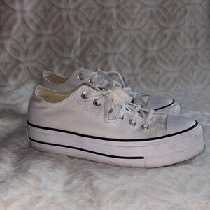 Converse Women's Cream Platform Sneakers
